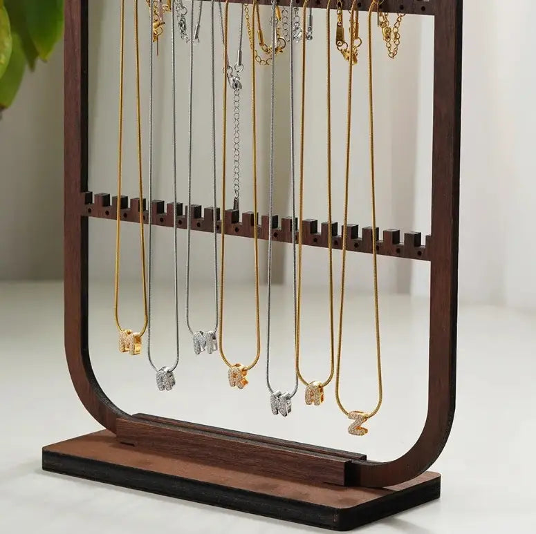 Collana con Iniziale e Zircone – Acciaio Inossidabile