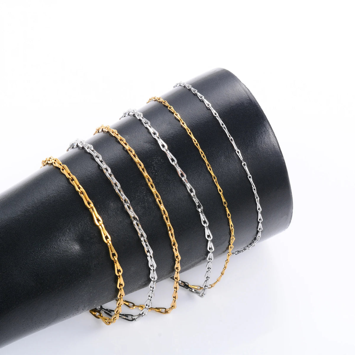 316L Stainless Steel Thin Necklace Cable Chain on the Neck PVD Gold Plated Waterproof Women Men Jewelry Accessories Wholesale