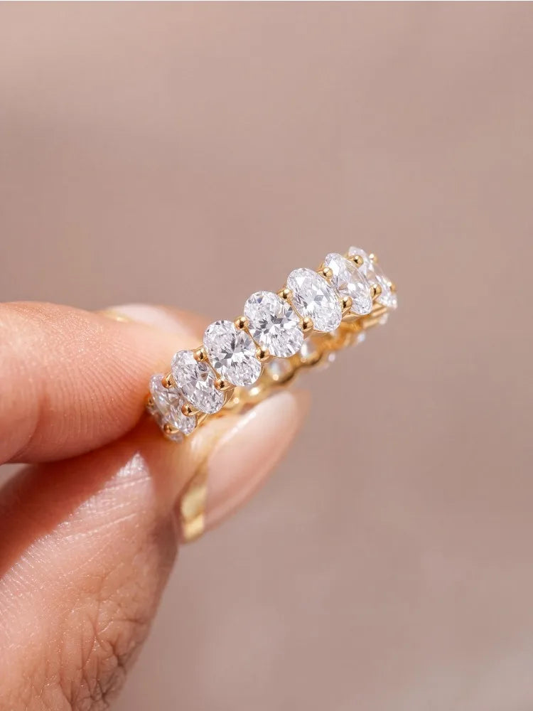 925 Sterling Silver Simplicity Classic Gorgeous Zircon Oval Ring For Women Engagement Wedding Luxury High Quality Fine Jewelry