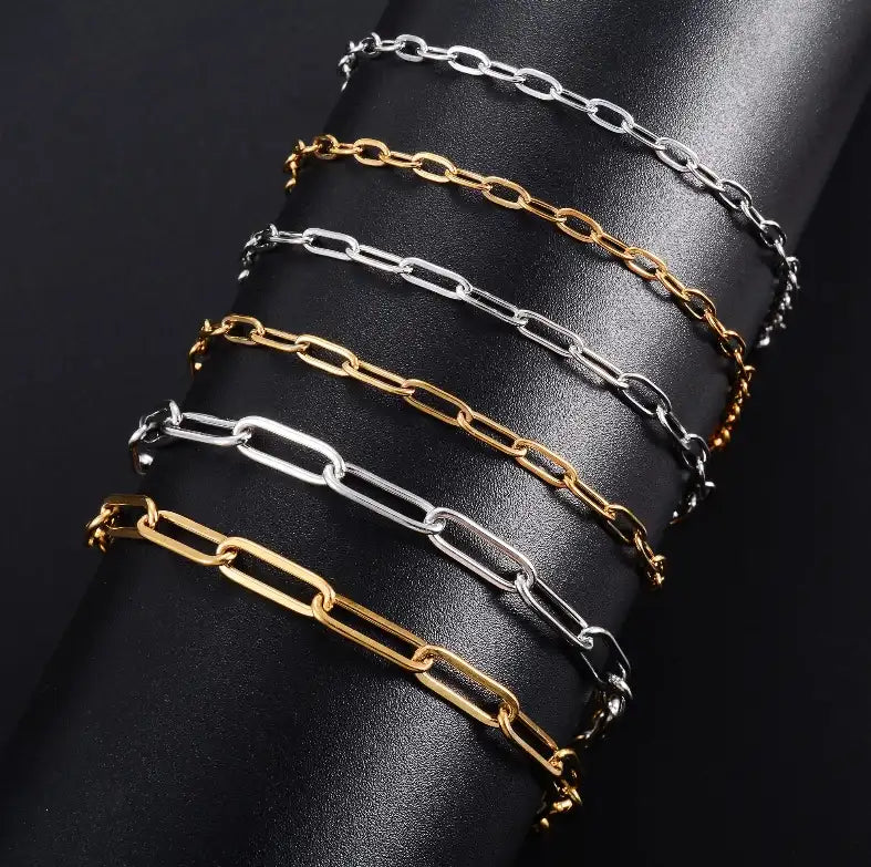Bracciale a Catena in Acciaio Inossidabile – Oro o Argento