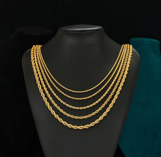 Collana a Catena Twist in Acciaio Inossidabile – Oro