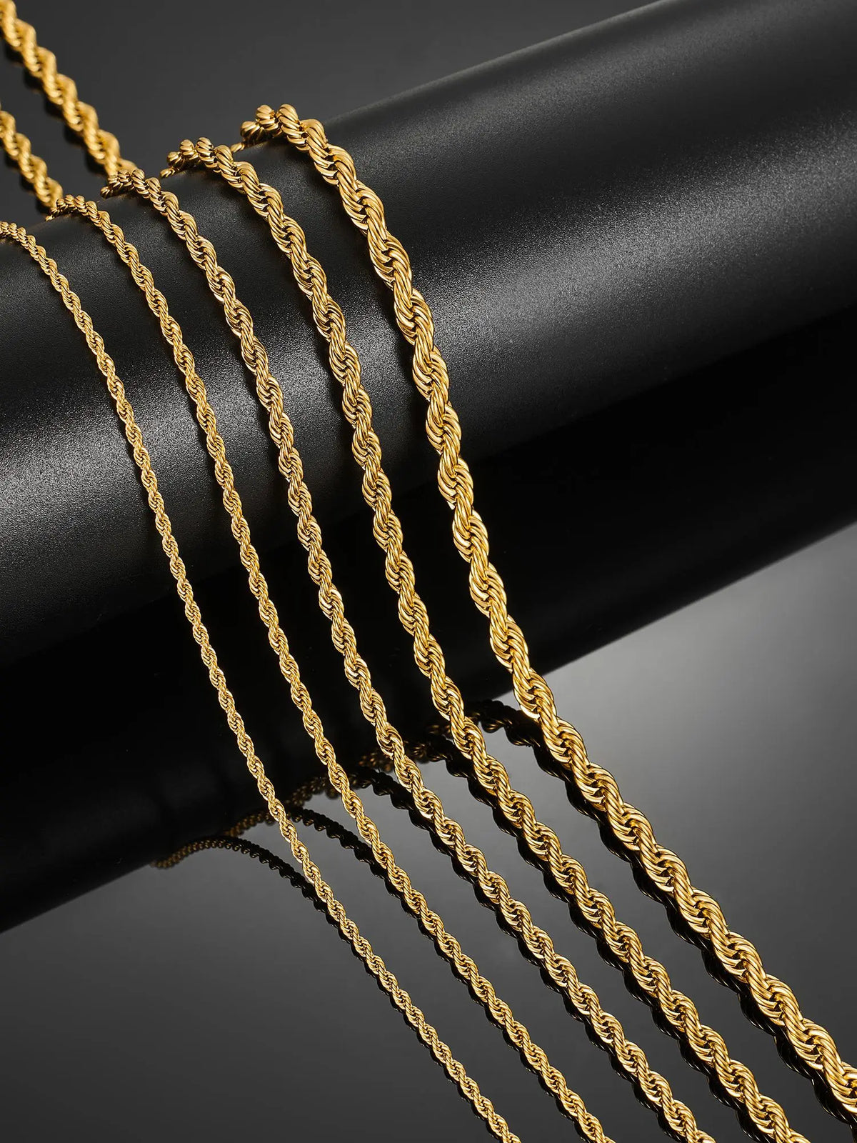 2/3/4/5/6mm Stainless Steel Twisted Rope Chain Necklace for Men Women Gold Color Plated Neck Chains Choker Metal Jewelry Gift