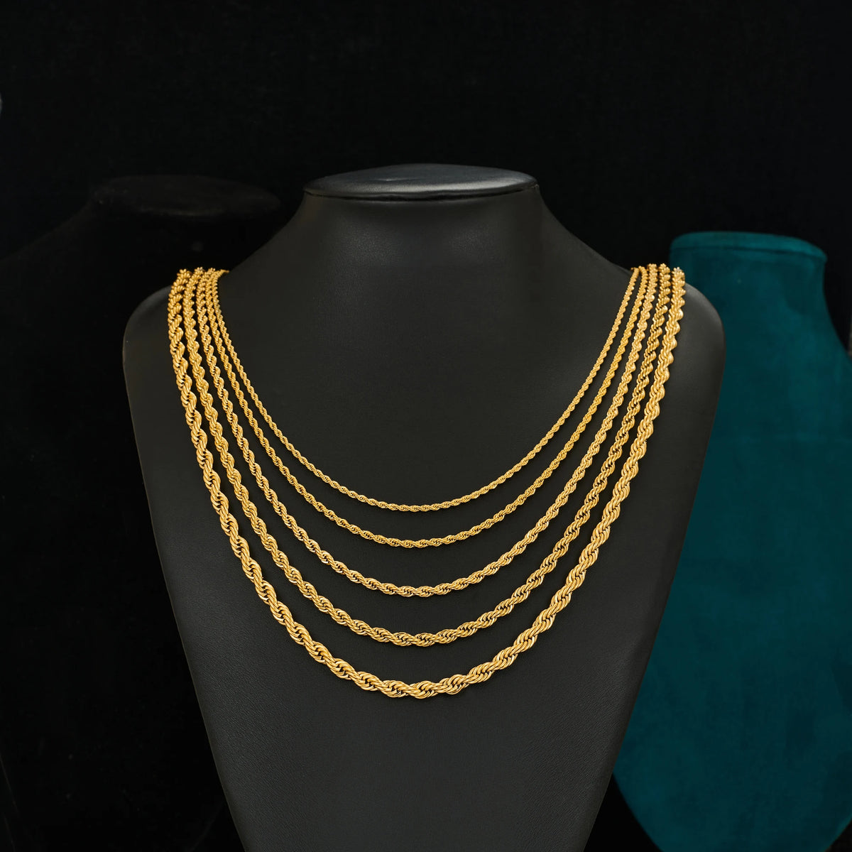 2/3/4/5/6mm Stainless Steel Twisted Rope Chain Necklace for Men Women Gold Color Plated Neck Chains Choker Metal Jewelry Gift