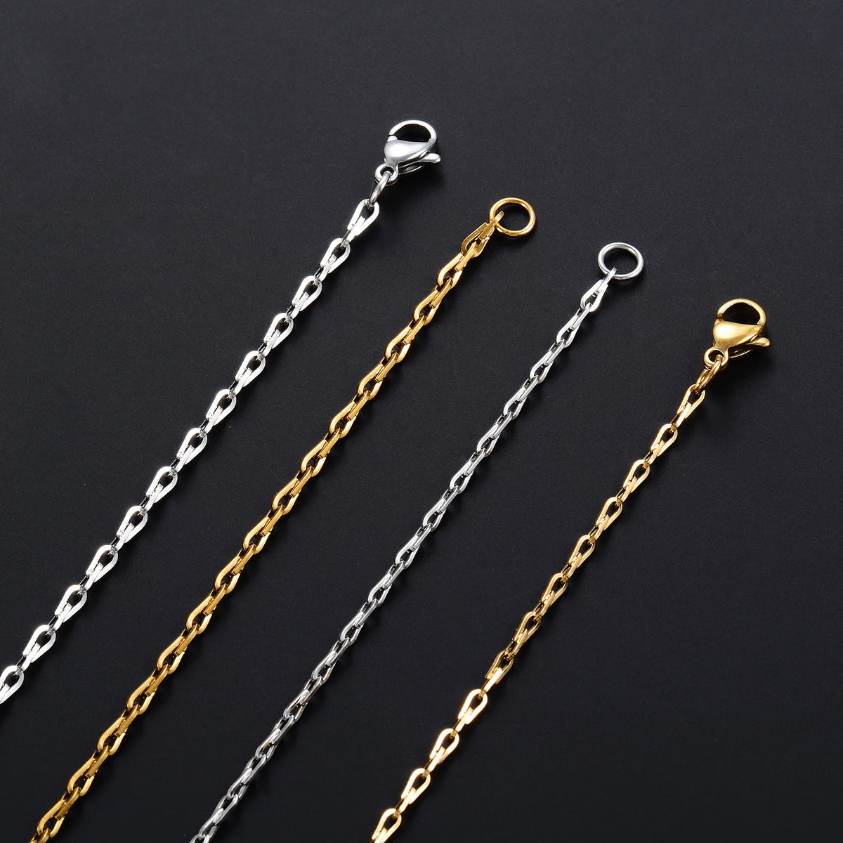 316L Stainless Steel Thin Necklace Cable Chain on the Neck PVD Gold Plated Waterproof Women Men Jewelry Accessories Wholesale