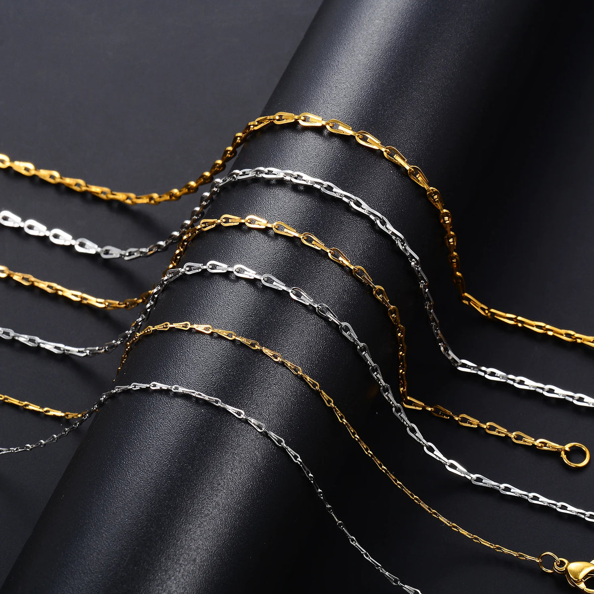 316L Stainless Steel Thin Necklace Cable Chain on the Neck PVD Gold Plated Waterproof Women Men Jewelry Accessories Wholesale