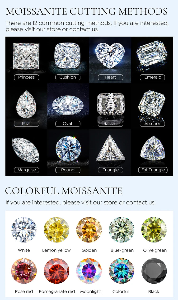 Real White Circular Moissanite Diamond Fashion Simple Ring for Women's Daily Wear 925 Sterling Silver Fine Jewelry