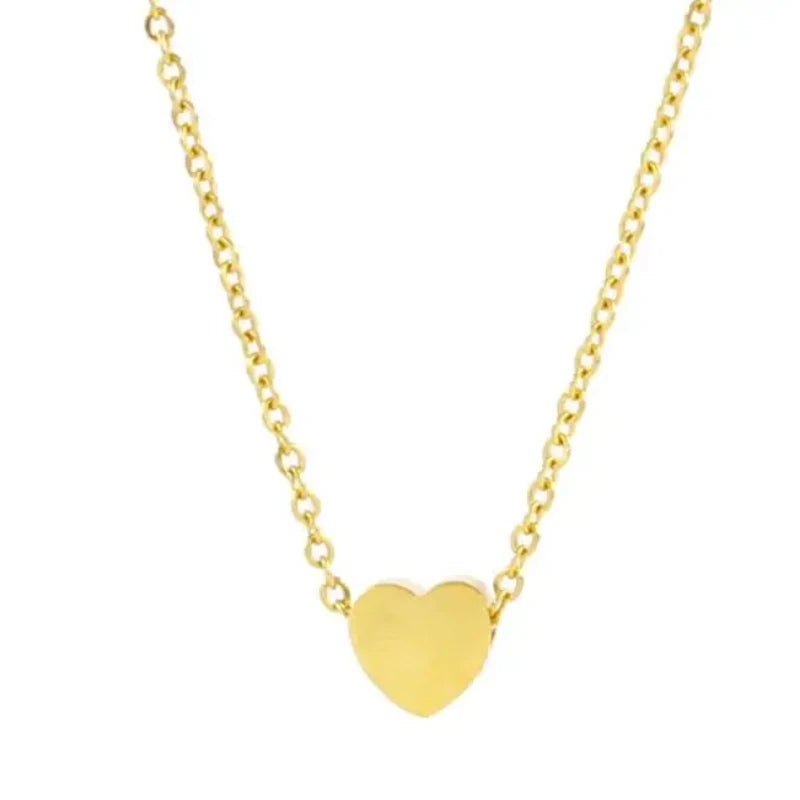 Simple Stainless Steel Necklaces 8mm Heart Pendant Necklace For Women Girls Kids Stainless Steel Hypoallergenic Delicate Choker