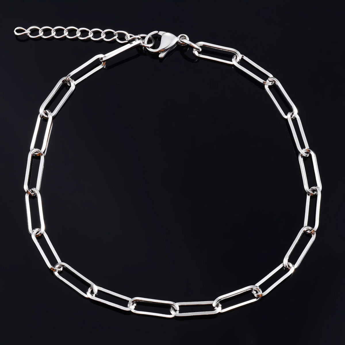 Women Bracelet Stainless Steel Paperclip Link Chain for Hand Foot Ladies Bangle Jewelry Making Accessories DIY Girl Ankle Anklet