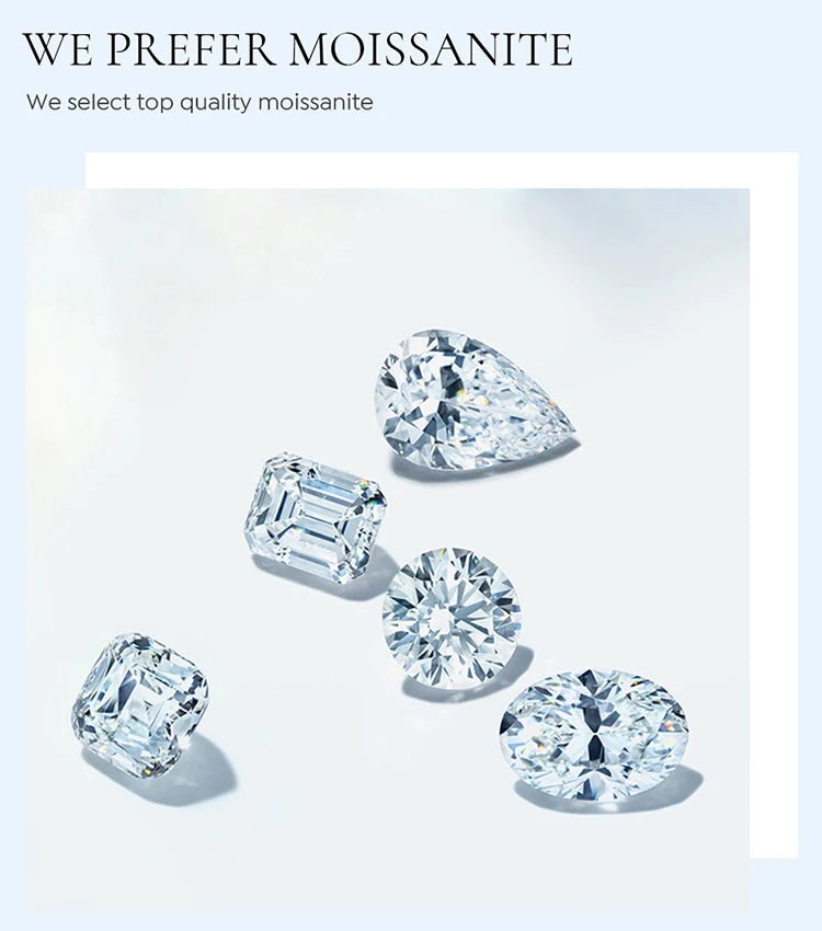 Real White Circular Moissanite Diamond Fashion Simple Ring for Women's Daily Wear 925 Sterling Silver Fine Jewelry