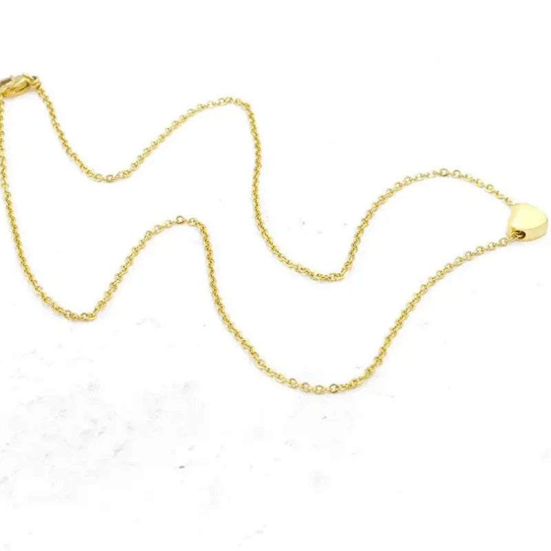 Simple Stainless Steel Necklaces 8mm Heart Pendant Necklace For Women Girls Kids Stainless Steel Hypoallergenic Delicate Choker