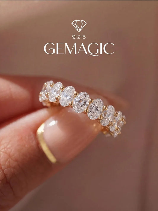 925 Sterling Silver Simplicity Classic Gorgeous Zircon Oval Ring For Women Engagement Wedding Luxury High Quality Fine Jewelry