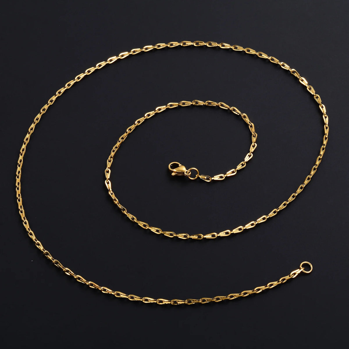 316L Stainless Steel Thin Necklace Cable Chain on the Neck PVD Gold Plated Waterproof Women Men Jewelry Accessories Wholesale