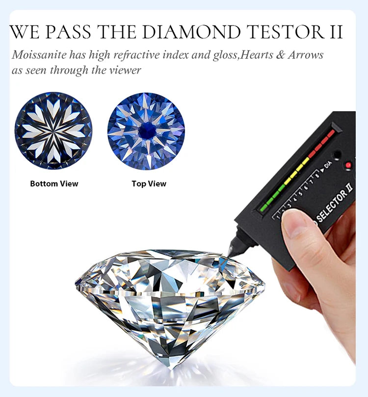 Real White Circular Moissanite Diamond Fashion Simple Ring for Women's Daily Wear 925 Sterling Silver Fine Jewelry