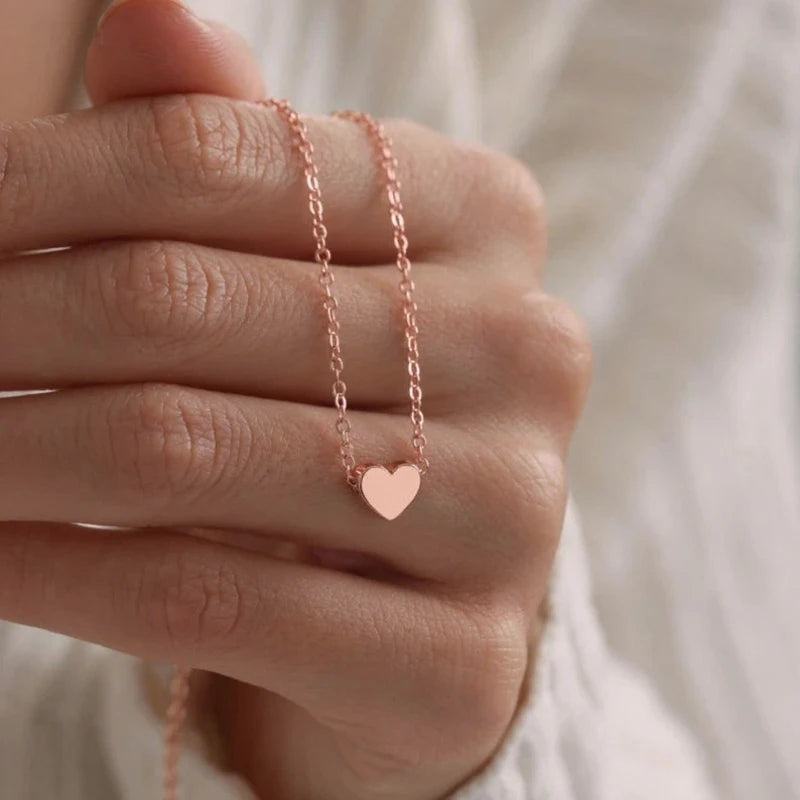 Simple Stainless Steel Necklaces 8mm Heart Pendant Necklace For Women Girls Kids Stainless Steel Hypoallergenic Delicate Choker