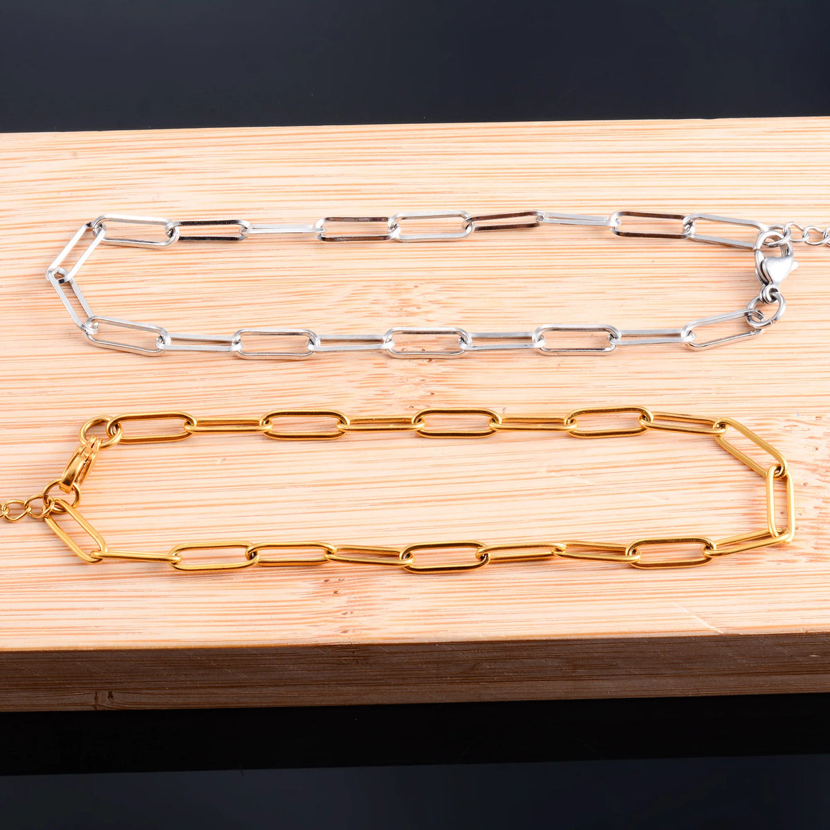 Women Bracelet Stainless Steel Paperclip Link Chain for Hand Foot Ladies Bangle Jewelry Making Accessories DIY Girl Ankle Anklet